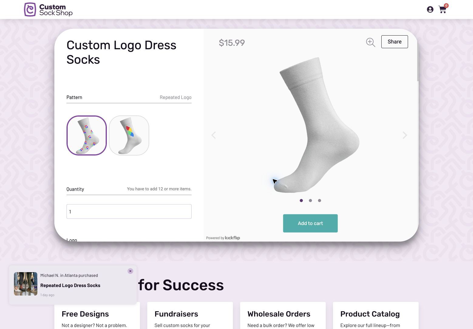 Custom Sock Shop store product customization example — apparel & accessories with personalized and custom print